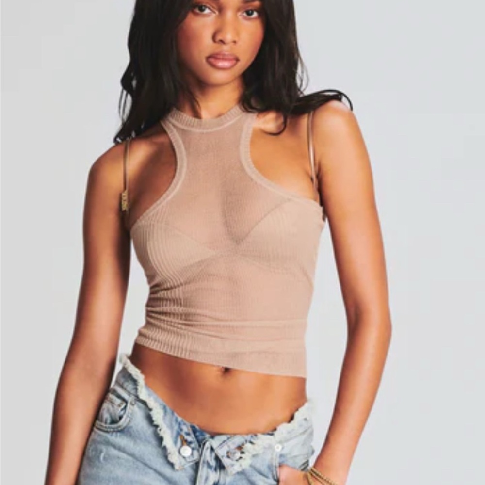 SER.O.YA Tan Crop Top Jada top Sz XS